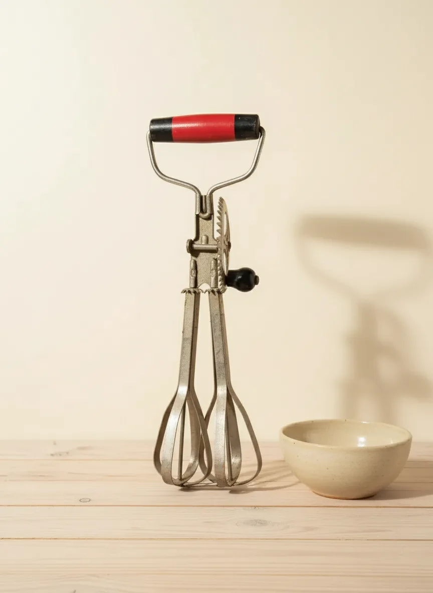 Batidor mecánico con engranajes y mango bicolor - 2