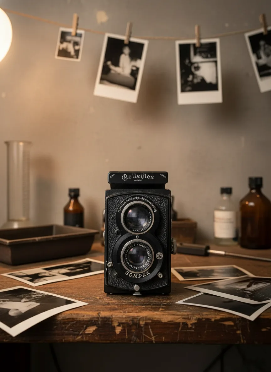 Rolleiflex 6x6 de dos objetivos con obturador Compur - 8